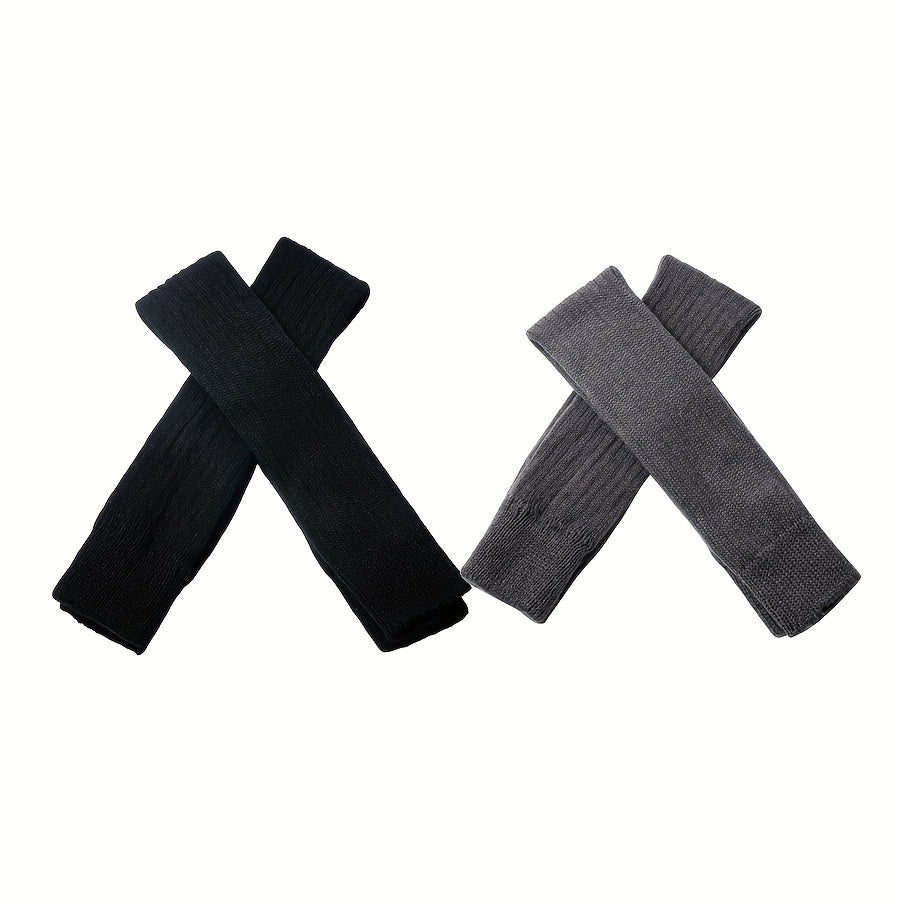 Striped Knit Leg Warmers Thigh High Socks