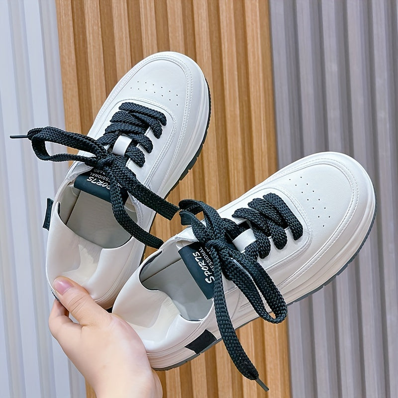 Women's Solid Skate Shoes Thick Bottom Sports Shoes Soft Outdoor Sneakers