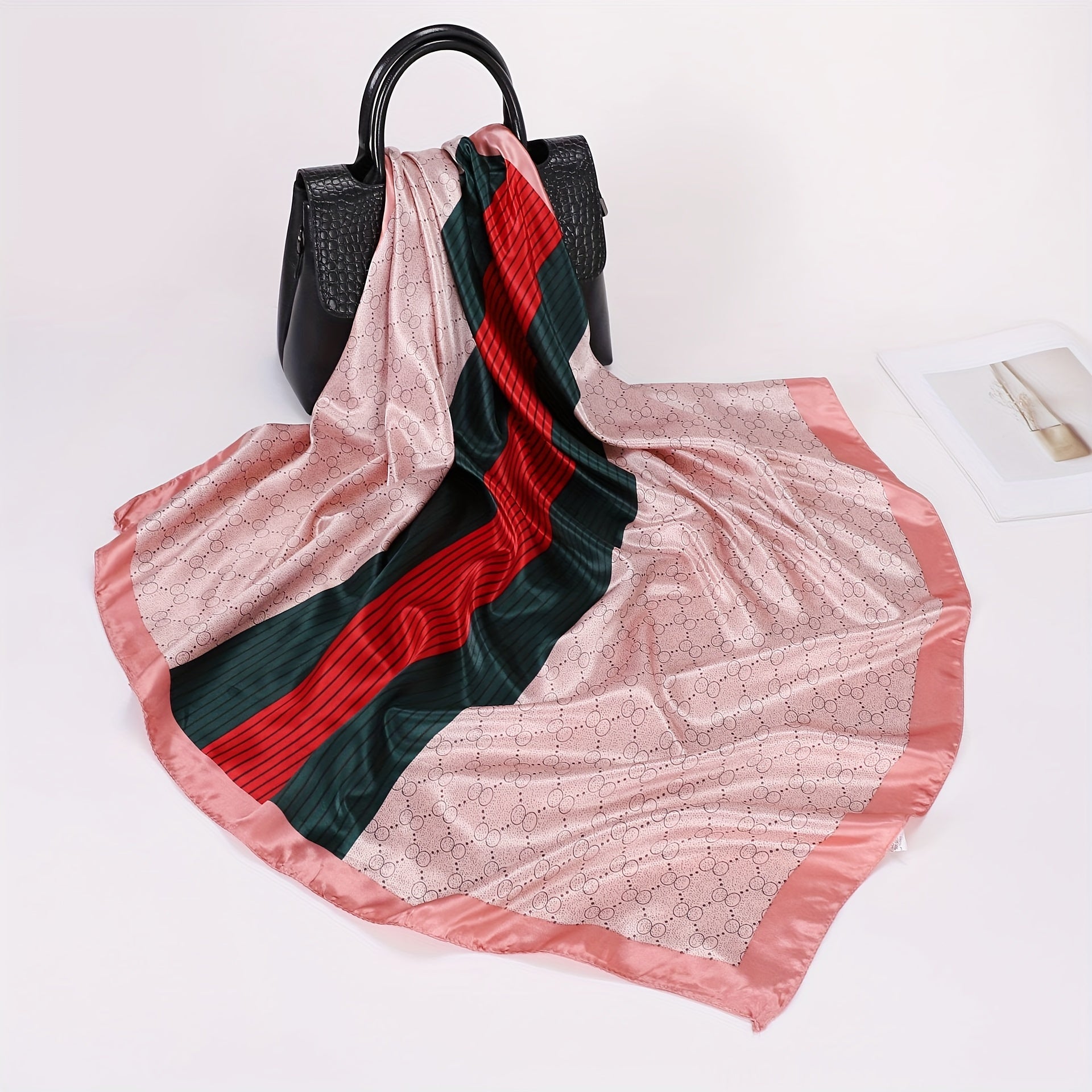 Unisex Motorcycle Striped Bandana Scarf with Flower Pattern