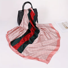 Unisex Motorcycle Striped Bandana Scarf with Flower Pattern
