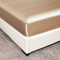 Soft Silky Satin Fitted Sheet for Bedroom, No Pillowcase
