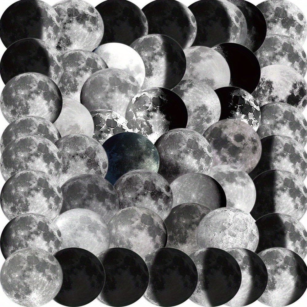 50pcs Moon Phase Series Graffiti Stickers for Motorcycles Laptops Desktops
