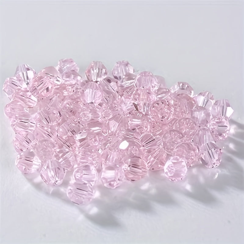 Pink Rhombus Crystal Glass Beads for DIY Jewelry
