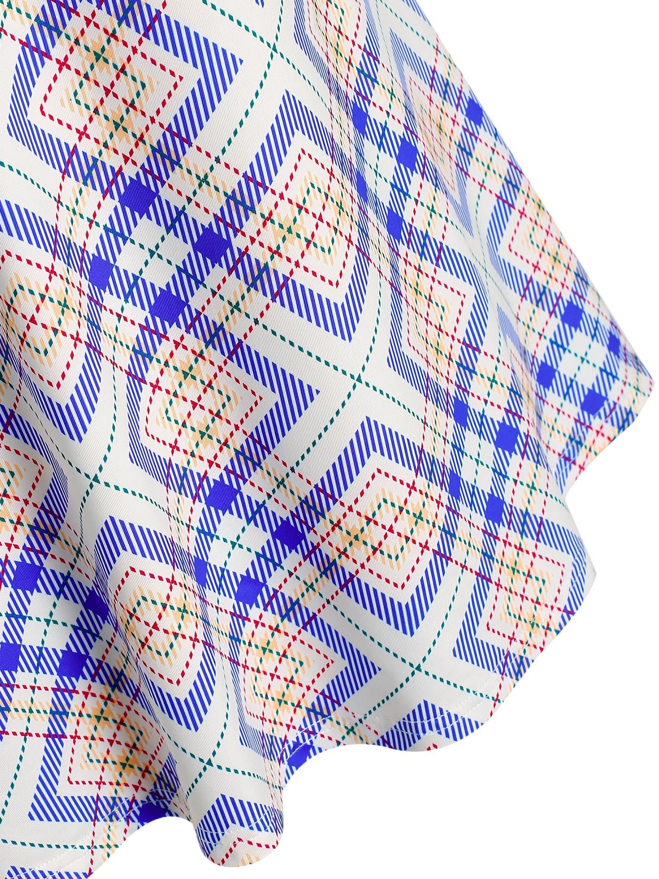 Plus Size Geometric Print Criss Cross Tank Top Women's Plus