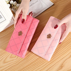 Argyle Pattern Crown Clutch Wallet Coin Purse
