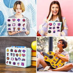 50pcs Neon Stickers Retro Colorful Graffiti Decals with Playful Designs