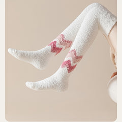 Thick Coral Fleece Thigh High Socks Women Winter Warm Long Stockings