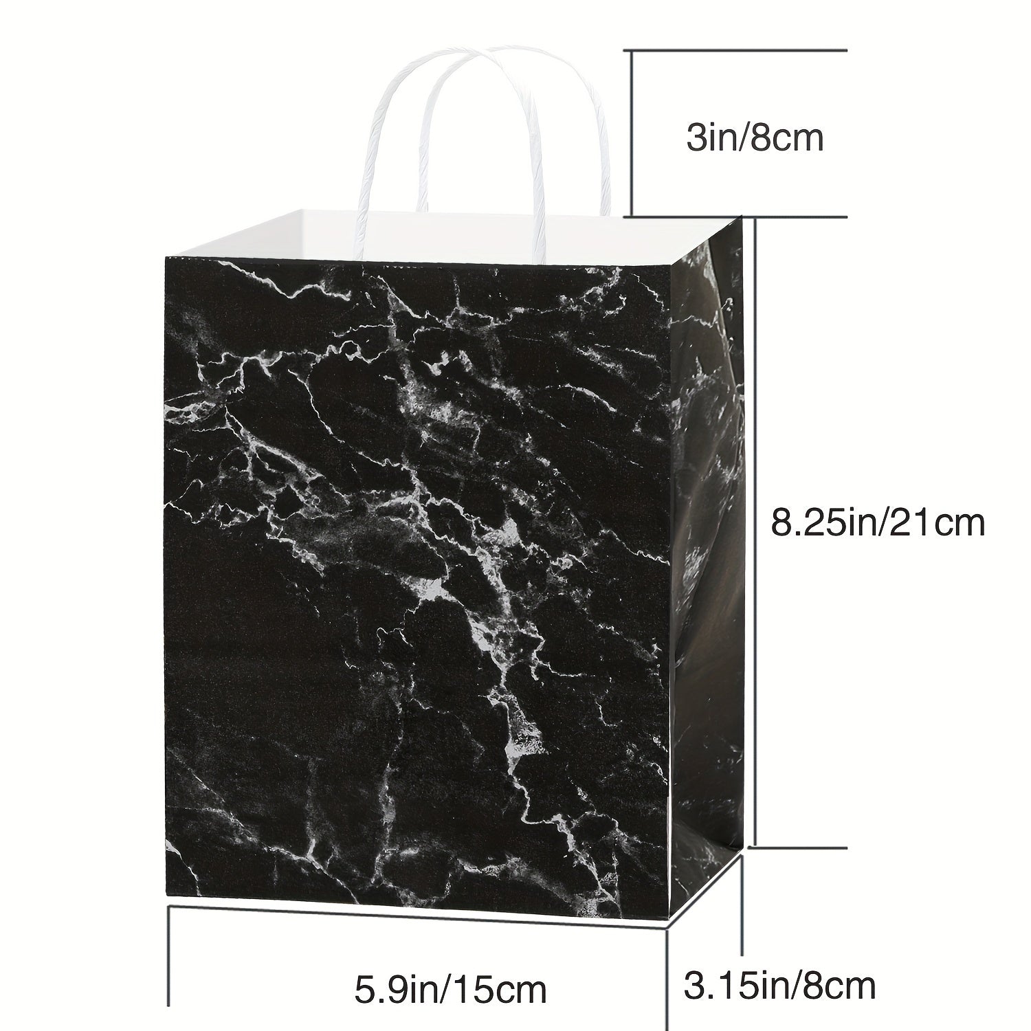 4pcs Marble Gift Bag Candy Bag with Wrapping Paper & Ribbon Bows
