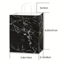 4pcs Marble Gift Bag Candy Bag with Wrapping Paper & Ribbon Bows