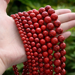 Red Howlite Turquoise Round Beads 4-10mm for Jewelry Making