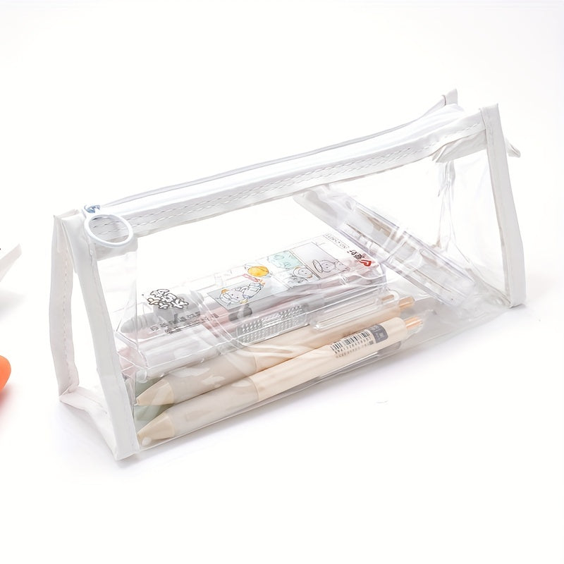 Clear Transparent Marker Pouch with Zipper for Stationery and Makeup