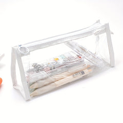 Clear Transparent Marker Pouch with Zipper for Stationery and Makeup
