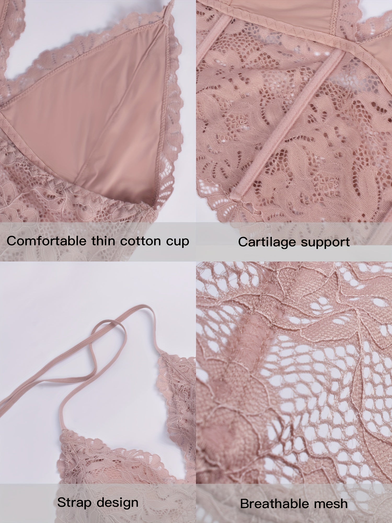  Lace Halter Neck Sexy Bra Women's Cami Tops
