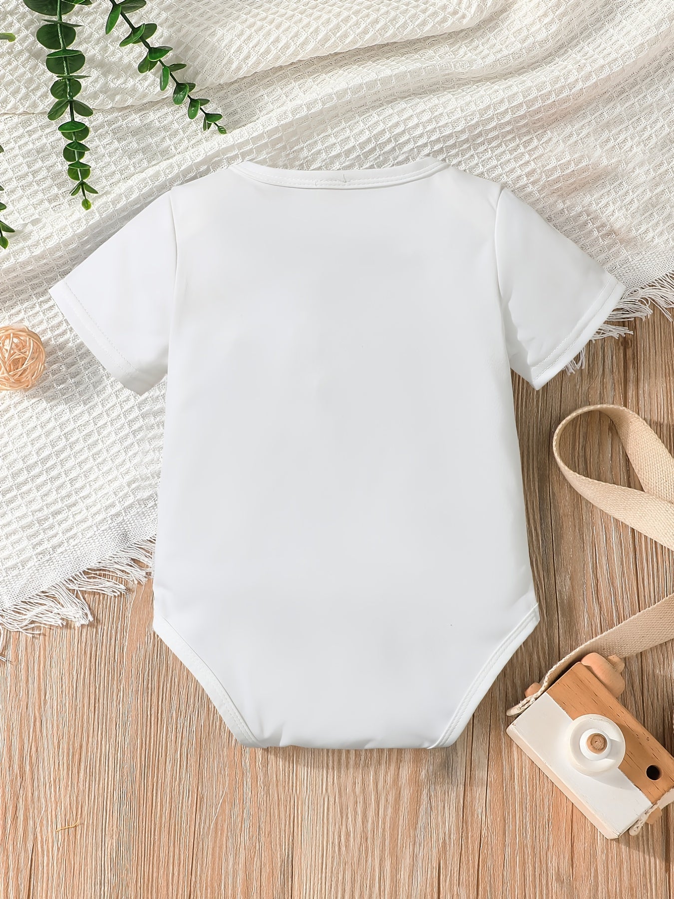 Baby Boys Casual Daddy Me Print Romper Short Sleeve Crew Neck Bodysuit