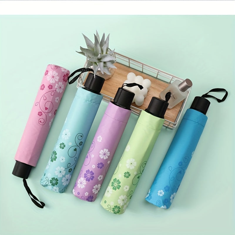 Large Flower Sunshade Manual Umbrella 10 Ribs