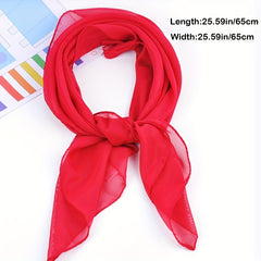 Chiffon Candy Neckerchief Square Scarf Bandana Women Head Wrap