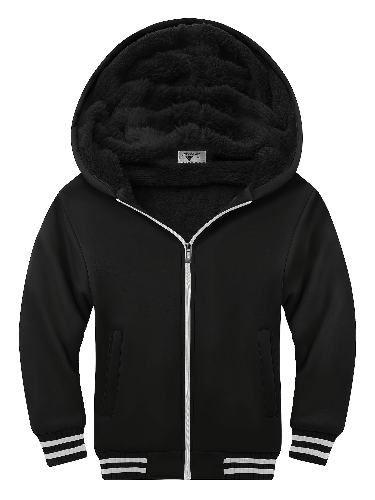 Boys Warm Hooded Sweatshirt with Zip Up Pockets