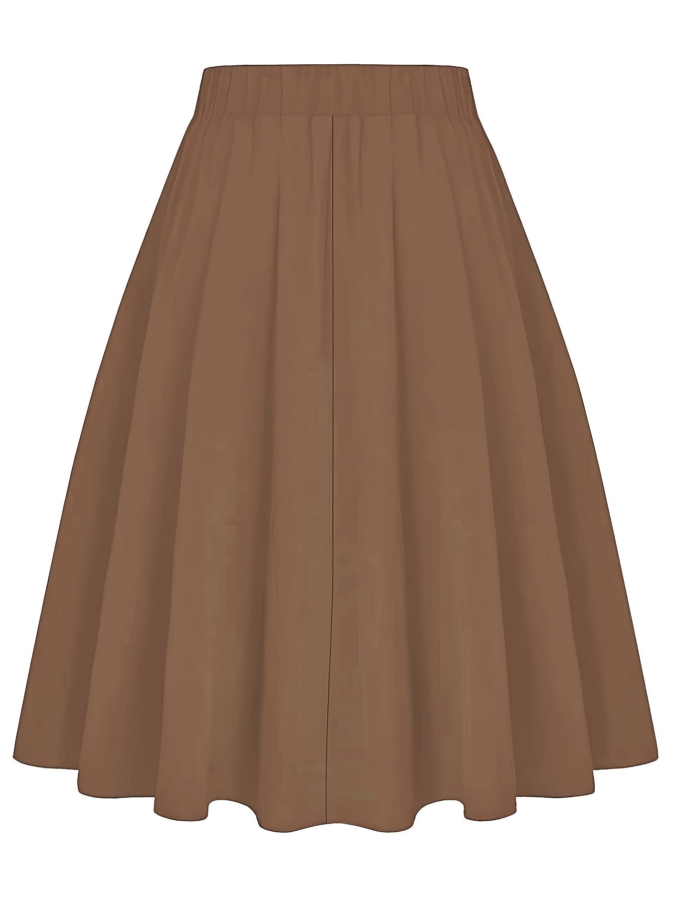 Casual Skirt Solid Elastic Bow Knot A-line Belted Skirt