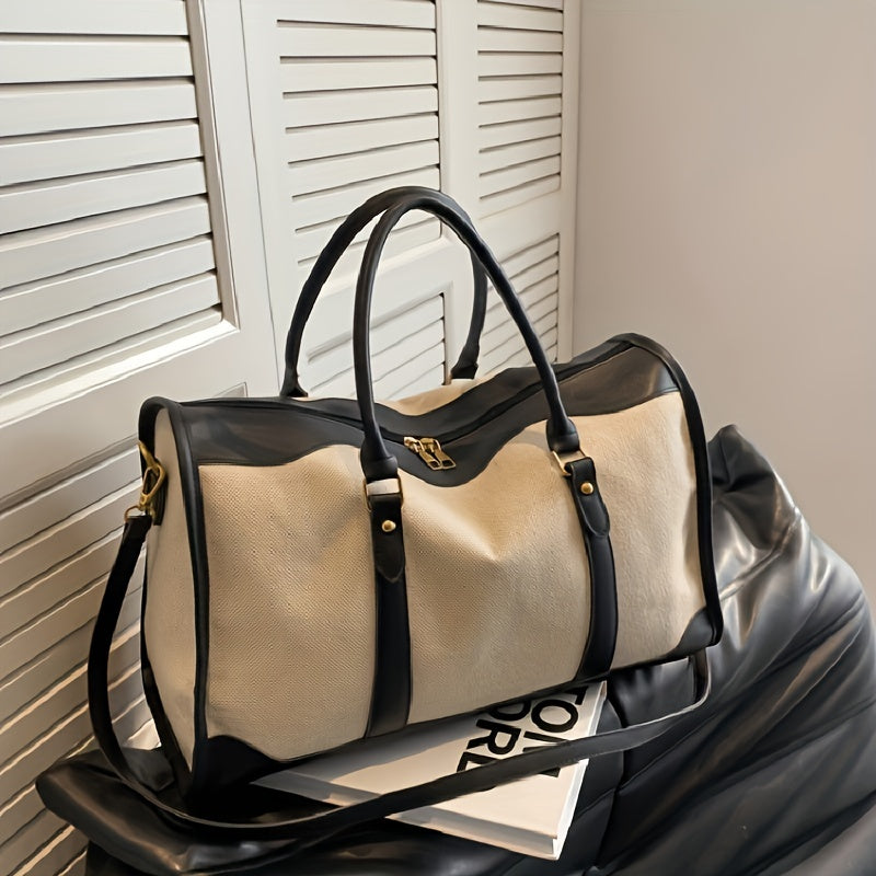 Large Canvas Tote Bag Short Distance Travel Shoulder Crossbody Commuter Bag