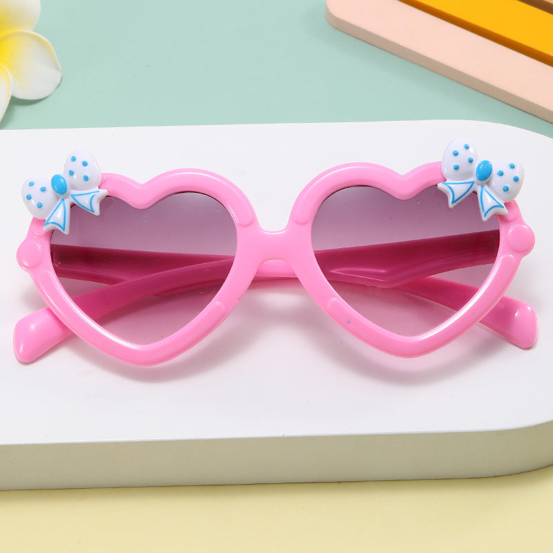 Kids Heart-Shaped Bow Sunglasses UV Protection Holiday Party Gift