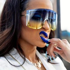 Oversized Gradient UV400 Sunglasses Anti Glare Shield