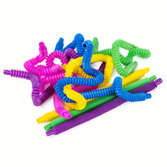 10pcs Rainbow Pop Tubes Sensory Toys for Children Decompression