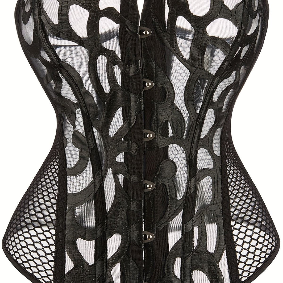 Fishnet Strapless Corset Bustier Body Shaper Women's Lingerie