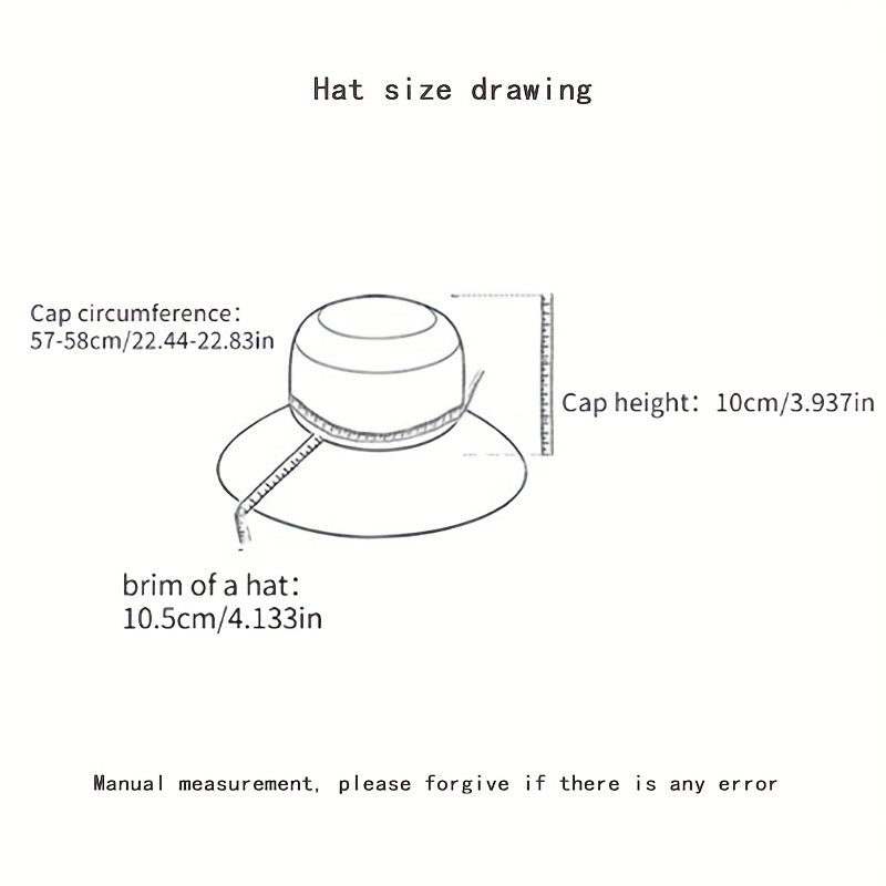 Straw Sun Hat Wide Brim Floral Ribbon Bucket Hat Solid Beach Hats