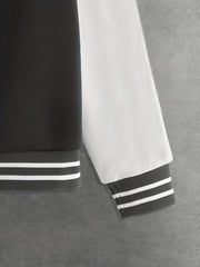Boys Varsity Jacket Baseball Collar Letter Graphic Drop Shoulder