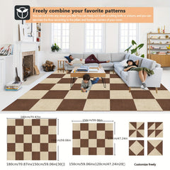 30pcs Carpet Floor Tiles Adhesive Stickers DIY  Square Area Rug Carpet Tiles