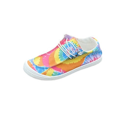 Tie Dye Canvas Casual Sneakers Low Top Lace-Up Women's Shoes
