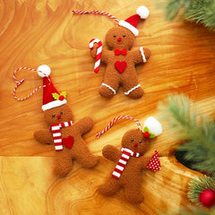 3pcs Gingerbread Man Ornaments For Christmas Tree
