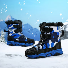 Boy's High Top Snow Boots Warm Fleece Cozy Ankle Boots