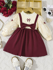 Girls' Bowknot Puff Sleeve Princess Dress for Special Occasions
