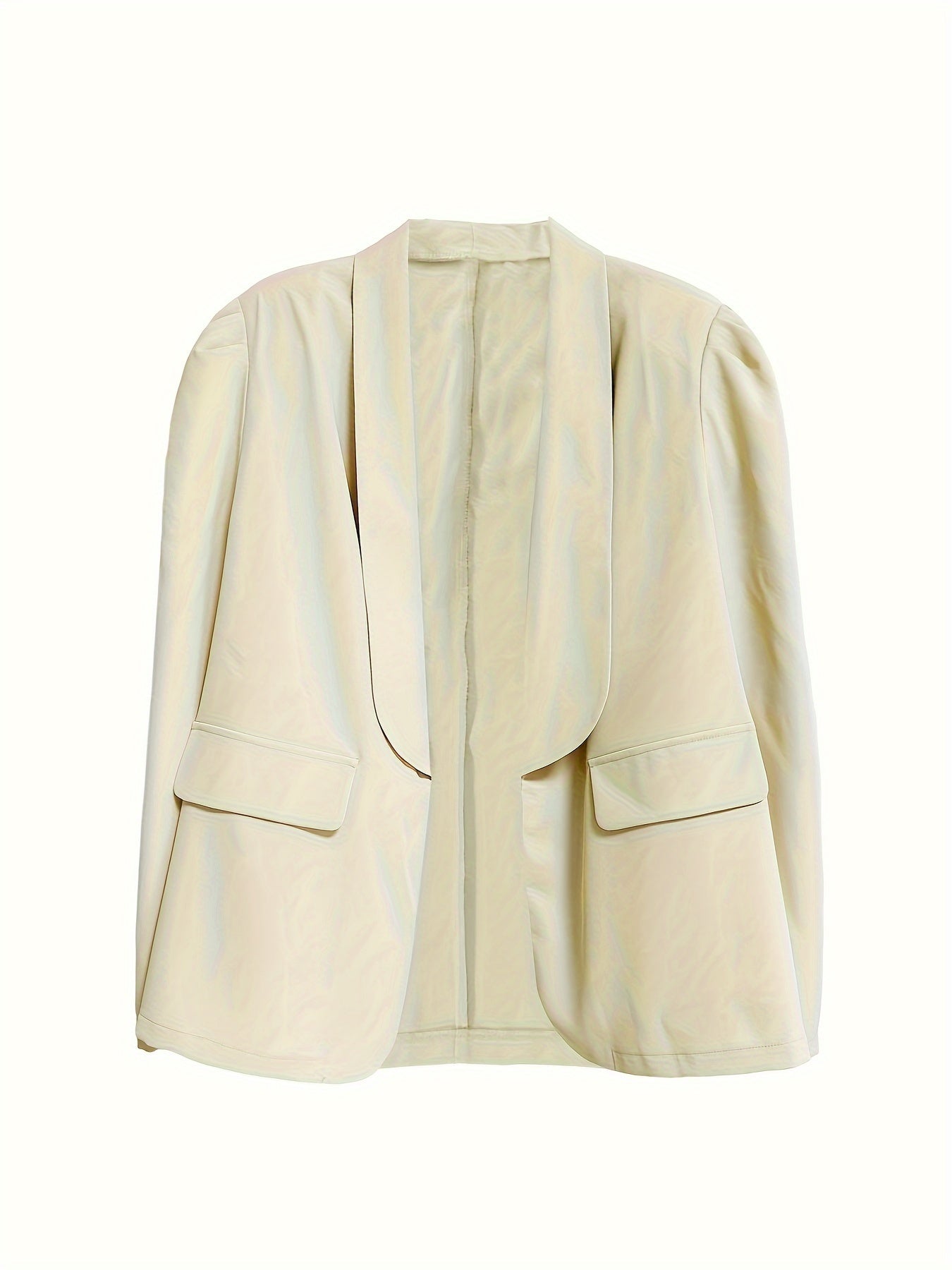  Casual Blazer Women's Plus Solid Long Sleeve Shawl Collar Workwear