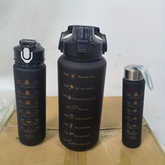 Gradient Leakproof Straw Water Bottle with Time Scale for Outdoor Sports