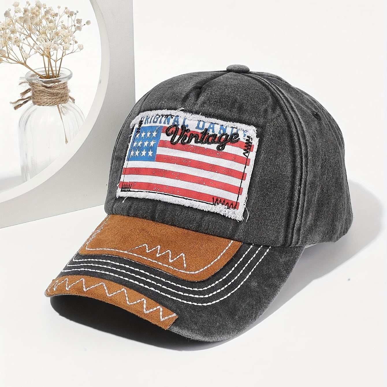 Washed American Flag Baseball Hat Vintage Sun Hat