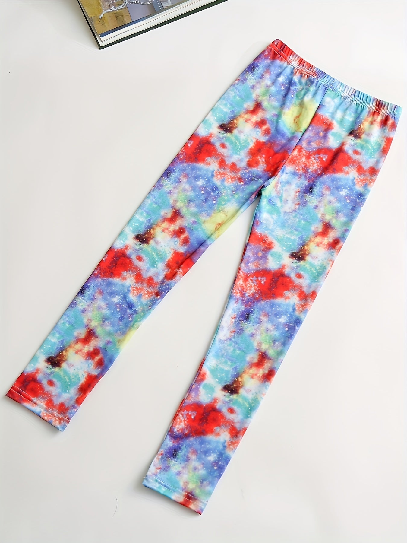 Toddler Girls Rainbow Striped Tie Dye & Elk Snowflake Leggings Set