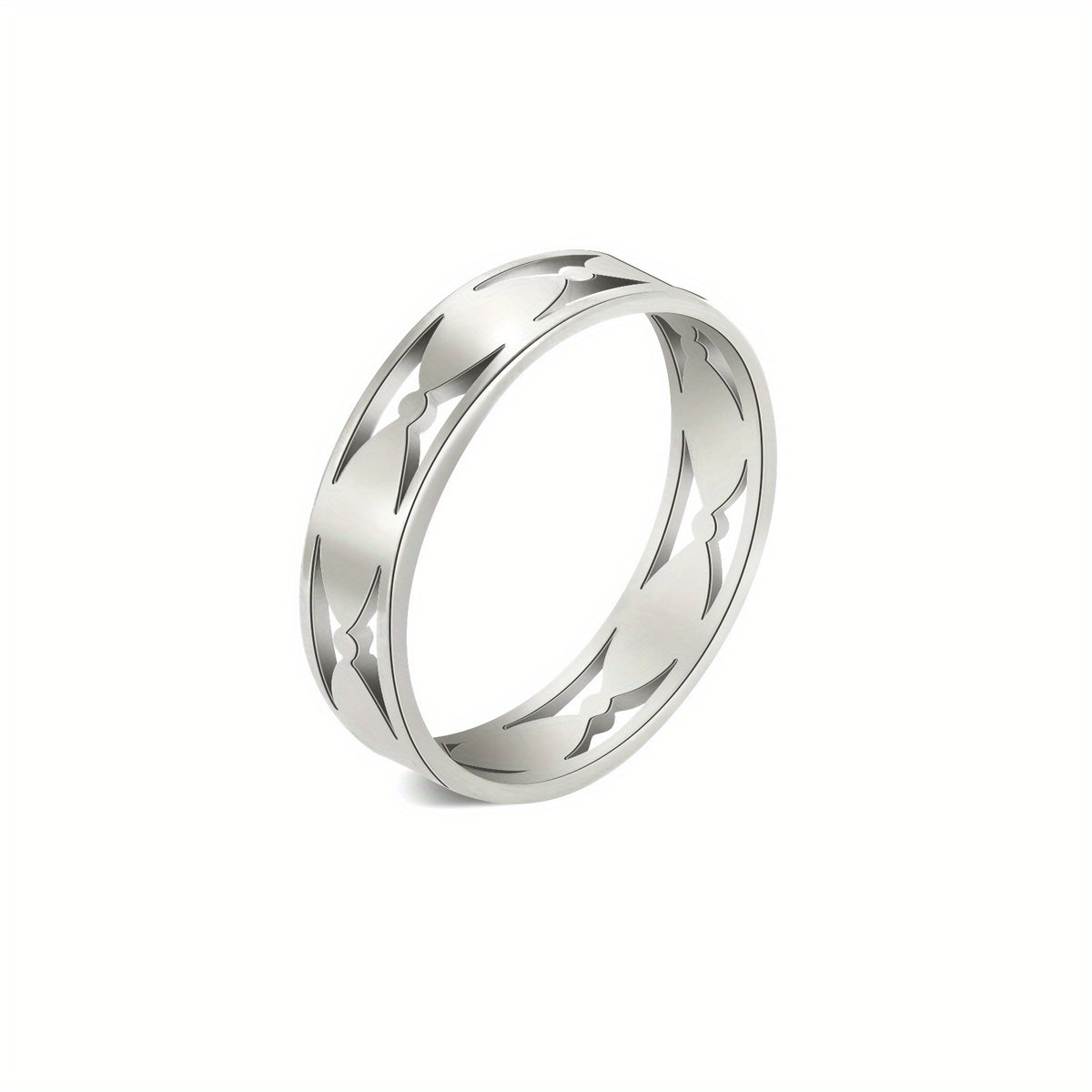 Geometric Stainless Steel Rings for Women Minimalist Couple Promise Jewelry