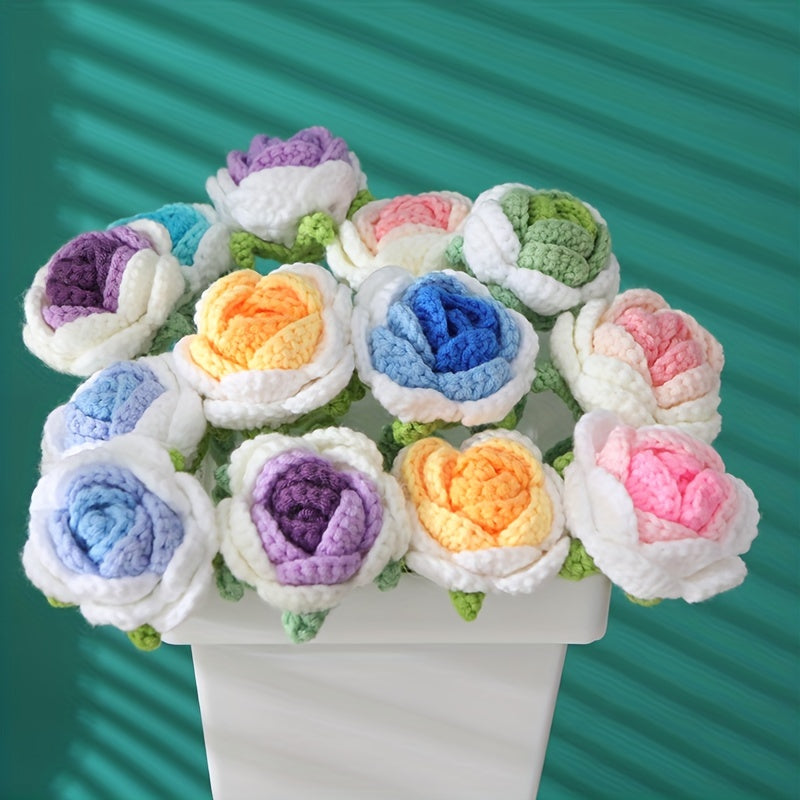 Crochet Wool Eternal Flower Round Rose Handicrafts Unique Flower