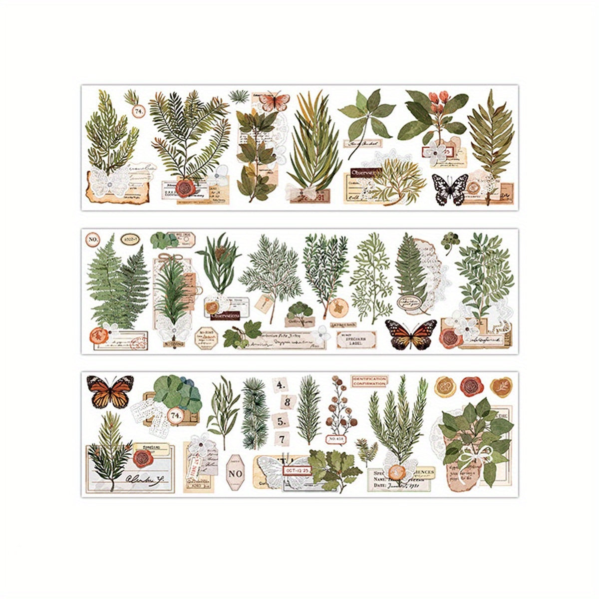6 Sheets Plant Pattern Washi Paper Tape Stickers