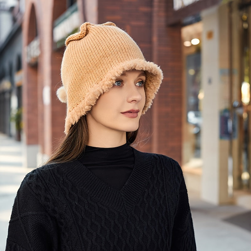 Warm Button Dual use Scarf Hat for Autumn and Winter