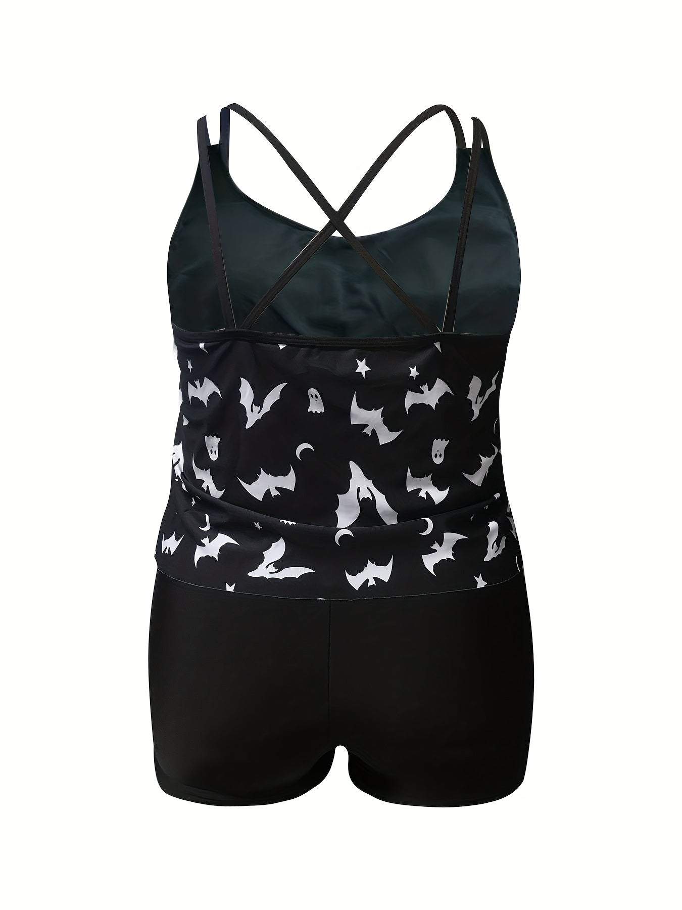  Bat & Ghost Print Tankini Set