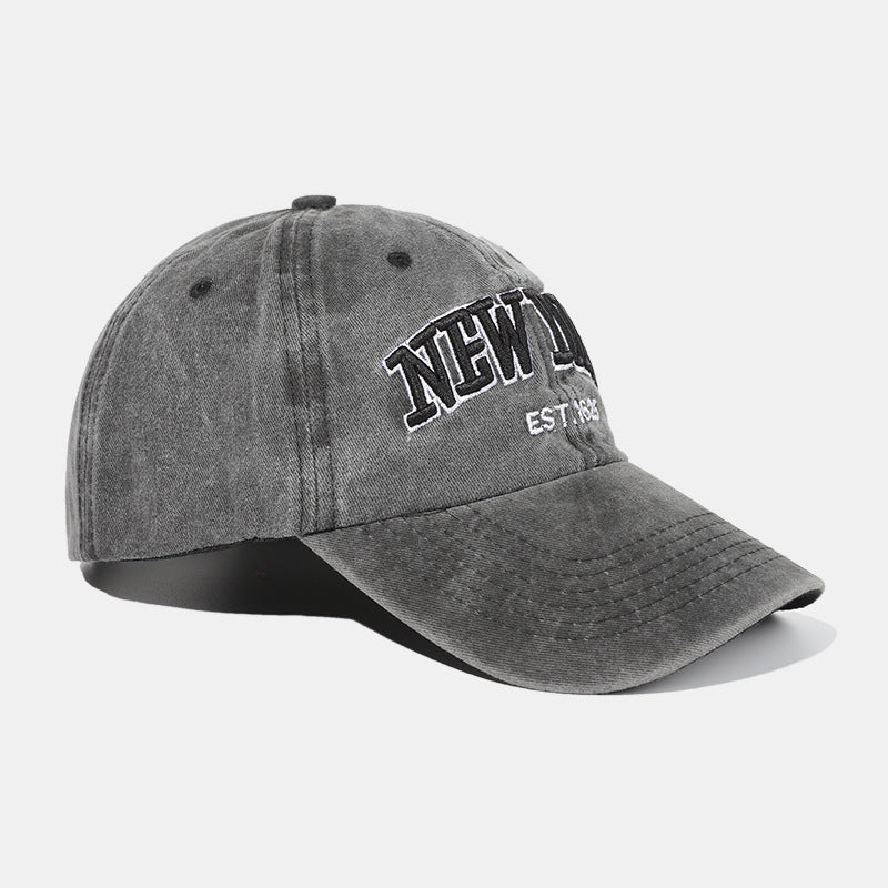 Vintage Washed Distressed Letter Embroidered Cap