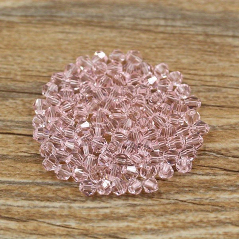 300pcs 4mm Double Cone Pointed Crystal Beads Jewelry Making