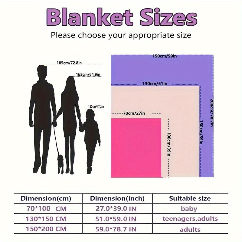 Warm Soft Blanket Line Graffiti Pattern Throw Blanket Bed Sofa Outdoor Camping