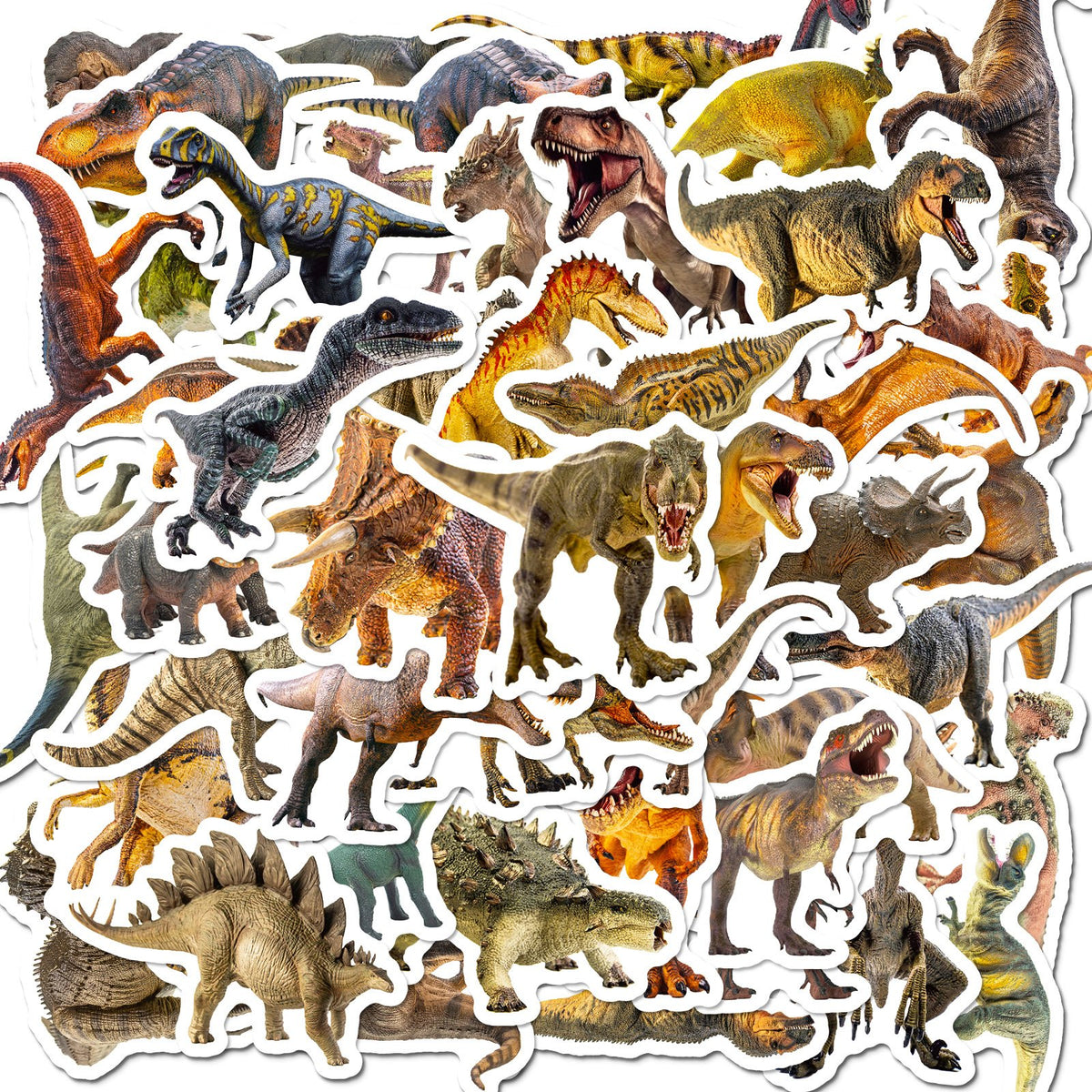 50pcs Realistic Dinosaur Stickers For Luggage Skateboard - Kids Teens Adults