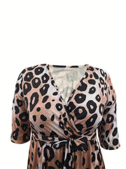  Leopard Print Maxi Dress High Stretch