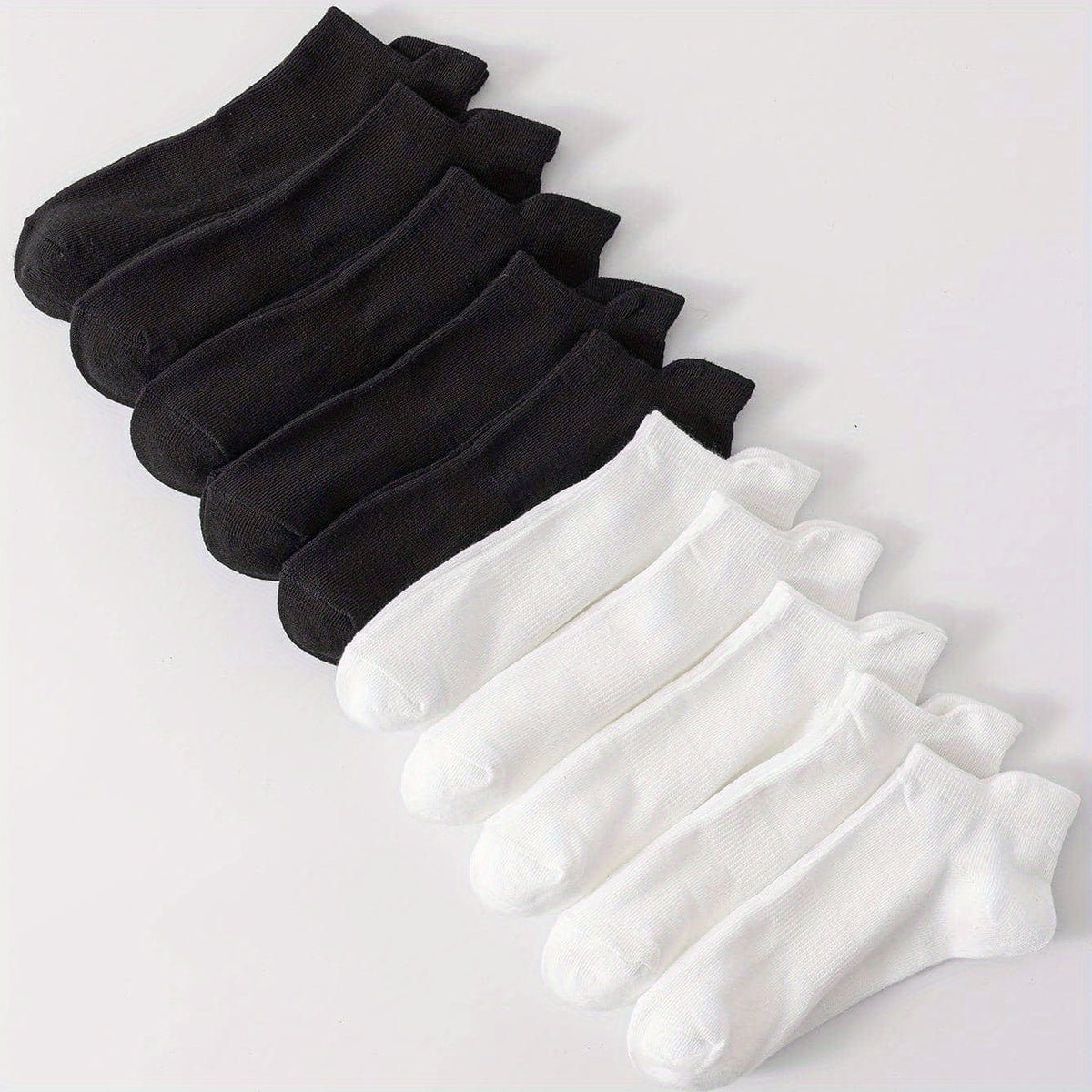10 Pairs Solid Low Cut Socks Soft & Comfy Women's Stockings