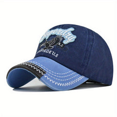 Eagle Embroidered Baseball Cap Vintage Letters Sun Hat